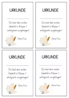 Vorschau - Arbeitsblätter - Urkunde für das 1.Gedicht (Kl. 1) - Seite 1