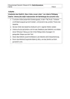 Vorschau - Fördermaterial/Inklusion - Klassenarbeit Lyrik Deutsch (differenziert) – Neue Liebe, neues Leben (Goethe) – Gedichtanalyse mit Form- & Sprachanalyse, AFB I–III & Erwartungshorizont | Klasse 9/10 Deutsch (Vorbereitung ZP10) - Seite 1