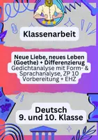 Vorschau - Fördermaterial/Inklusion - Klassenarbeit Lyrik Deutsch (differenziert) – Neue Liebe, neues Leben (Goethe) – Gedichtanalyse mit Form- & Sprachanalyse, AFB I–III & Erwartungshorizont | Klasse 9/10 Deutsch (Vorbereitung ZP10) - Deckblatt