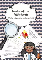 Vorschau - Arbeitsblätter - Forscherheft zur Fettfleckprobe -Ernährungspyramide - Deckblatt