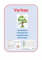Vorschau - Arbeitsblätter - Verben_Verbenbaum_Personalform_Stammformen_Zeitformen - Deckblatt