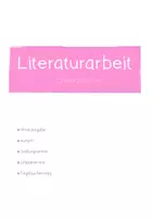 Vorschau - Arbeitsblätter - Literaturarbeit Checklisten/Kurzübersichten - Deckblatt