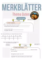 Vorschau - Arbeitsblätter - Merkblätter Mathe mit Lösungen zum Thema Daten - Deckblatt