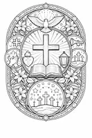 Vorschau - Arbeitsblätter - Mandala Religion Christentum – Symbole des Glaubens - Deckblatt