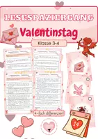 Vorschau - Arbeitsblätter - Lesespaziergang - Valentinstag (Klasse 3-4) - Deckblatt