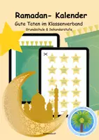 Vorschau - Fördermaterial/Inklusion - 🌙Ramadan Kalender 2026 | Ramadan Kalender der guten Taten | Kalender der guten Taten | Islam | Ramadan Kalender zum Basteln | Klassenregel | Schulregel | Achtsamkeit | für Grundschule und Sekundarstufe | Zuckerfest - Deckblatt