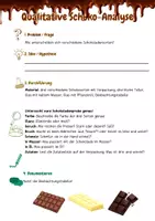Vorschau - Arbeitsblätter - Experiment - Qualitative Schokoladen-Analyse (Klasse 7-8) - Deckblatt