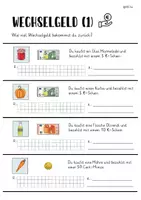 Vorschau - Arbeitsblätter - Geld : Wechselgeld berechnen - Seite 2