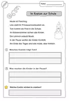 Vorschau - Arbeitsblätter - Leseblätter Fasching/Karneval Klasse 2 - Seite 1