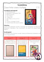Vorschau - Stundenentwürfe - Kunst FASCHING | KARNEVAL: Clown hinter einem Vorhang - Seite 3
