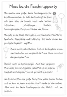 Vorschau - Arbeitsblätter - Fasching: Mias bunte Faschingsparty - Seite 1