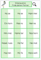 Vorschau - Stationenlernen - Silbenpuzzle: Wörter mit hörbarem H/h bilden | Deutsch 1. Klasse | Phonologisches Rekodieren - Seite 1