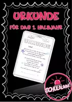 Vorschau - Anderer Materialtyp - Urkunde für das erste Halbjahr - erstes Zeugnis Klasse 1 - Deckblatt