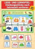 Vorschau - Arbeitsblätter - Jahreszeiten entdecken – Kleidung richtig zuordnen | Legespiel für Kindergarten & Vorschule - Deckblatt