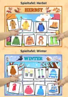 Vorschau - Arbeitsblätter - Jahreszeiten entdecken – Kleidung richtig zuordnen | Legespiel für Kindergarten & Vorschule - Seite 3