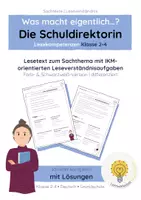 Vorschau - Arbeitsblätter - Die Schuldirektorin – Lesetexte 2–4 | mit Lösungen - Deckblatt