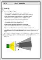 Vorschau - Arbeitsblätter - Schatten - Kern- und Halbschatten Optik - Seite 1