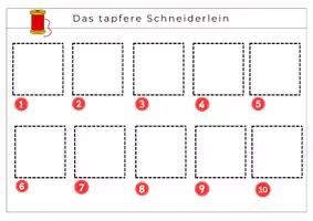 Vorschau - Arbeitsblätter - Das tapfere Schneiderlein – Bildergeschichte mit Texten, Erzählarbeit - Seite 2