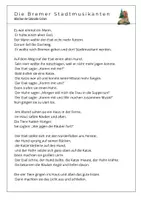 Vorschau - Arbeitsblätter - Märchen: Bremer Stadtmusikanten (Lesen, Ordnen, Erzählen) - Seite 1