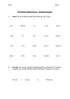 Vorschau - Test - Test: Oxidationszahlen Klasse 10/EF inkl. Erwartungshorizont und Benotungsvorlage - Seite 1