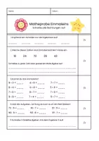 Vorschau - Test - Matheprobe Einmaleins - Seite 1