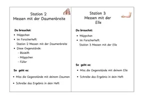Vorschau - Arbeitsblätter - Stationen- Messen mit Körpermaßen - Seite 2