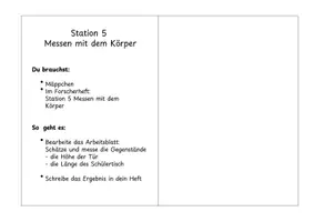Vorschau - Arbeitsblätter - Stationen- Messen mit Körpermaßen - Seite 3