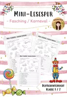 Vorschau - Arbeitsblätter - Mini-Lesespur: Fasching / Karneval - Klasse 1/2 (3-fach Differenzierung) - Deckblatt