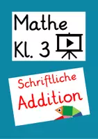 Vorschau - Präsentationen/Tafelbilder - Schriftliche Addition (4 Lernvideos: 1 Einführung + 3 differenzierte Übungen) - Deckblatt