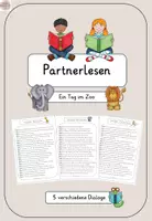 Vorschau - Arbeitsblätter - Partnerlesen - Ein Tag im Zoo (5 Dialoge) - Tandemlesen - Deckblatt