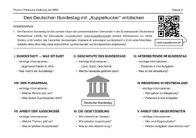 Vorschau - Arbeitsblätter - Den Deutschen Bundestag entdecken — „Kuppelkucker“ - Deckblatt