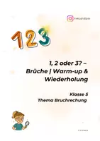 Vorschau - Quiz - 1, 2 oder 3? – Brüche benennen, vergleichen | Warm-up Jg.5 - Deckblatt
