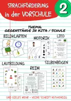 Vorschau - Mal- und Bastelvorlagen - SPRACHFÖRDERUNG in der VORSCHULE 2 (Thema: KiTa und Schulgegenstände) - Deckblatt