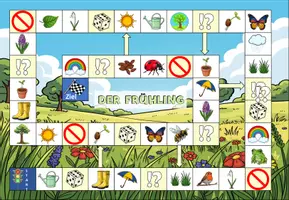 Vorschau - Spiele - Brettspiel/Spielplan "Der Frühling" Zweifach differenziert DaZ / DaF / Deutsch - Seite 2