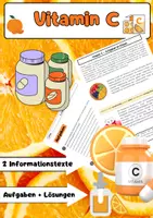 Vorschau - Arbeitsblätter - Vitamine Bundle: Vitamin A, B, C und D - Vitaminmangel & Stoffwechsel - Seite 1