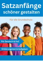 Vorschau - Arbeitsblätter - Arbeitsblatt Satzanfänge – Sätze sinnvoll verbinden - Deckblatt