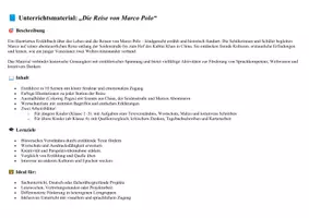 Vorschau - Mal- und Bastelvorlagen - Die Reise von Marco Polo (Erzähltext, Arbeitsblätter & Coloring Pages in 3 Dateien) - Seite 1