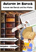 Vorschau - Arbeitsblätter - Autoren im Barock: Opitz, Gryphius, Grimmelshausen, Moscherosch - Deckblatt