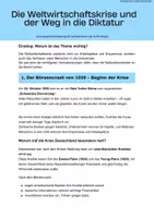 Vorschau - Merkblätter - Lernkarte + Quiz: Die Weltwirtschaftskrise und der Weg in die Diktatur - Deckblatt