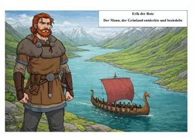 Vorschau - Arbeitsblätter - Erik der Rote (Erzähltext, Arbeitsblätter & Coloring Pages in 3 Dateien) - Deckblatt