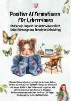 Vorschau - Arbeitsblätter - Positive Affirmationen für Lehrer:innen - Anleitung, Einführung + Zusatzmaterial - Deckblatt
