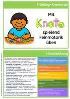 Vorschau - Mal- und Bastelvorlagen - Knetkartei Frühling – Feinmotorik spielerisch mit Knete fördern - Seite 1