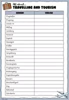 Vorschau - Arbeitsblätter - Wörterliste - Travelling and tourism FREEBIE! - Seite 1