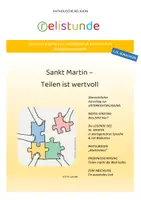 Vorschau - Stundenentwürfe - Sankt Martin (Heiliger Martin) - Teilen ist wertvoll - katholische Religion (1./2. Schulstufe) - Deckblatt