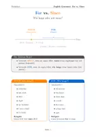 Vorschau - Arbeitsblätter - For vs. Since – Arbeitsblatt mit Erklärung, Zeitstrahl & Übungen (inkl. Lösungen) - Deckblatt