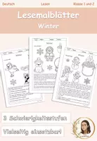 Vorschau - Arbeitsblätter - Lesemalblätter - Winter - Klasse 1-2 - Deckblatt