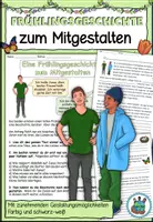 Vorschau - Arbeitsblätter - Frühlingsgeschichte zum Mitgestalten DaZ / DaF / Deutsch - Deckblatt