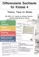 Vorschau - Arbeitsblätter - Tiere im Winter Klasse 4 - Winterschlaf, Winterruhe, Winterstarre, winteraktiv - Deckblatt