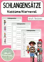 Vorschau - Arbeitsblätter - Schlangensätze Fasching/Karneval - Deckblatt