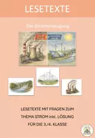 Vorschau - Arbeitsblätter - Lesetexte zur Stromerzeugung mit Fragen und Lösungen - Deckblatt